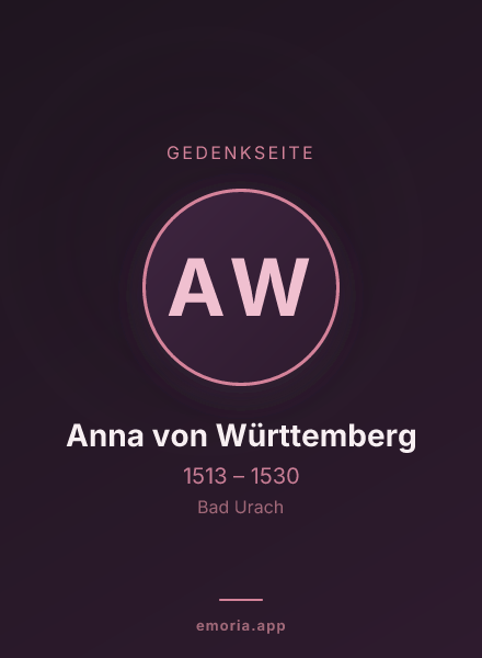 Gedenkportrait von Anna von Württemberg