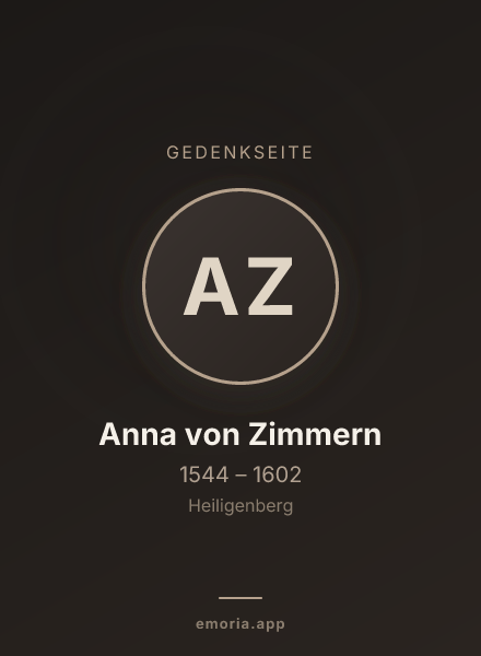 Gedenkportrait von Anna von Zimmern