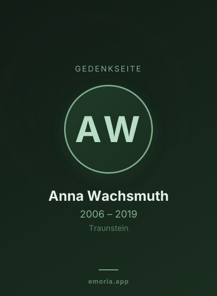 Gedenkportrait von Anna Wachsmuth
