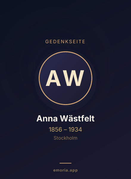 Gedenkportrait von Anna Wästfelt