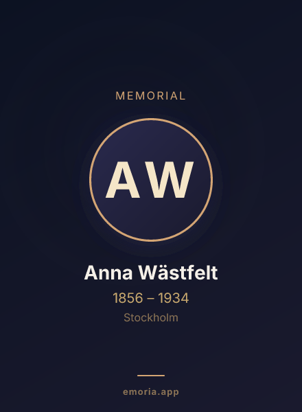 Memorial portrait of Anna Wästfelt