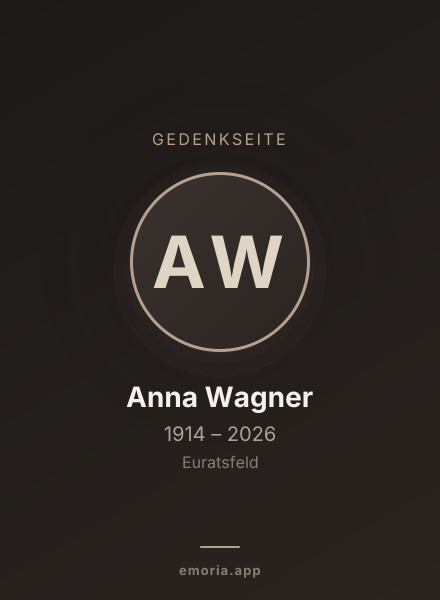 Gedenkportrait von Anna Wagner