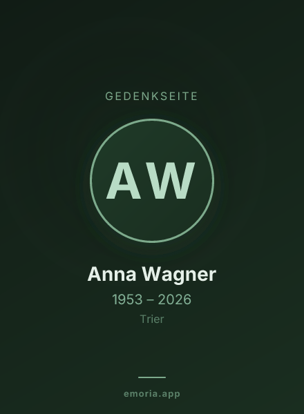 Gedenkportrait von Anna Wagner