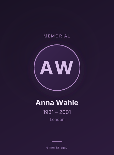 Memorial portrait of Anna Wahle
