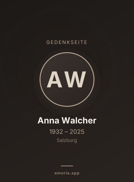 Gedenkportrait von Anna Walcher