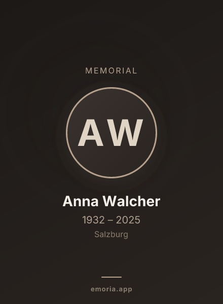 Memorial portrait of Anna Walcher