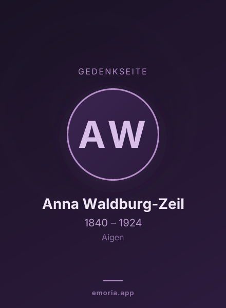 Gedenkportrait von Anna Waldburg-Zeil