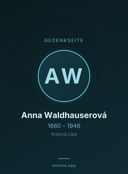 Gedenkportrait von Anna Waldhauserová