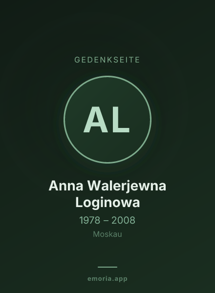 Gedenkportrait von Anna Walerjewna Loginowa
