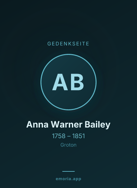 Gedenkportrait von Anna Warner Bailey