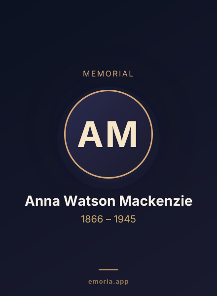Memorial portrait of Anna Watson Mackenzie