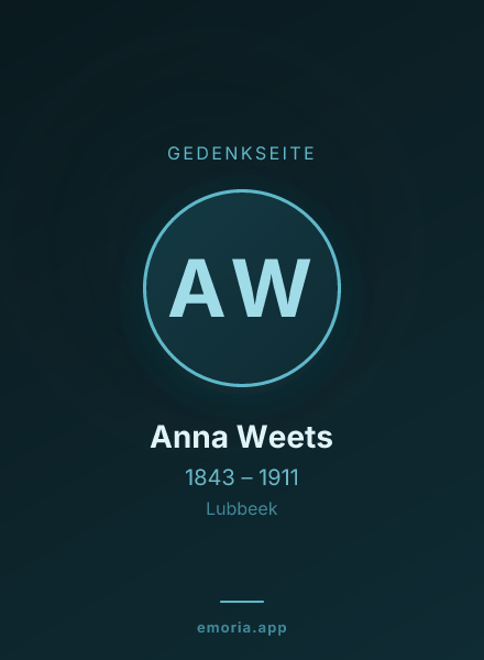 Gedenkportrait von Anna Weets
