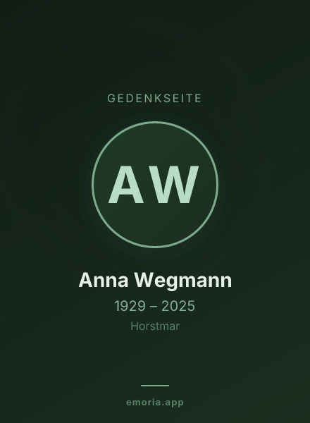 Gedenkportrait von Anna Wegmann