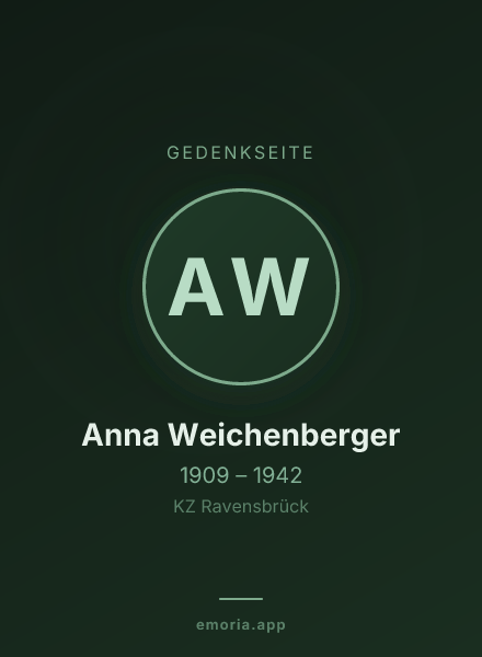 Gedenkportrait von Anna Weichenberger