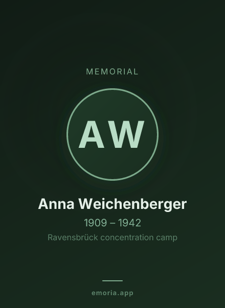 Memorial portrait of Anna Weichenberger