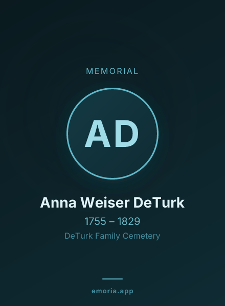 Memorial portrait of Anna Weiser DeTurk