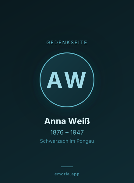 Gedenkportrait von Anna Weiß