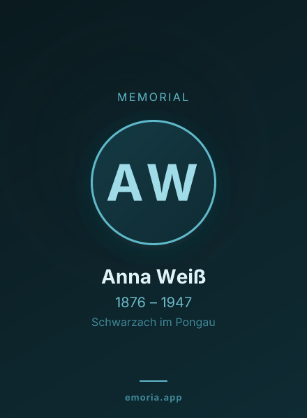 Memorial portrait of Anna Weiß