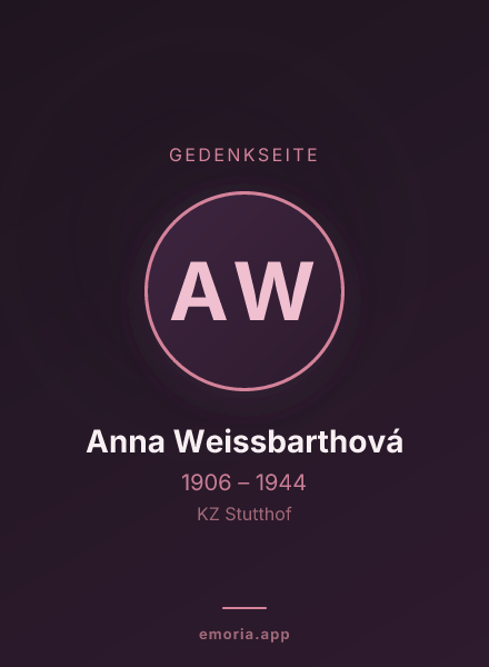 Gedenkportrait von Anna Weissbarthová