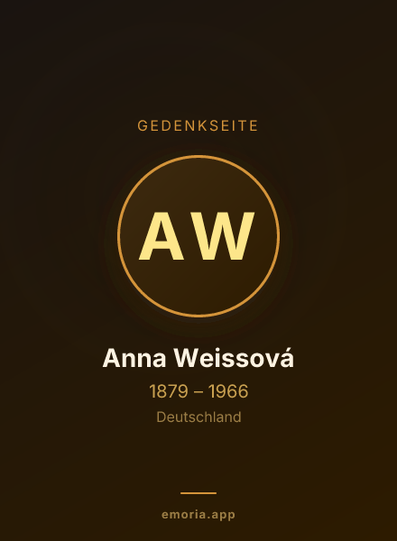 Gedenkportrait von Anna Weissová
