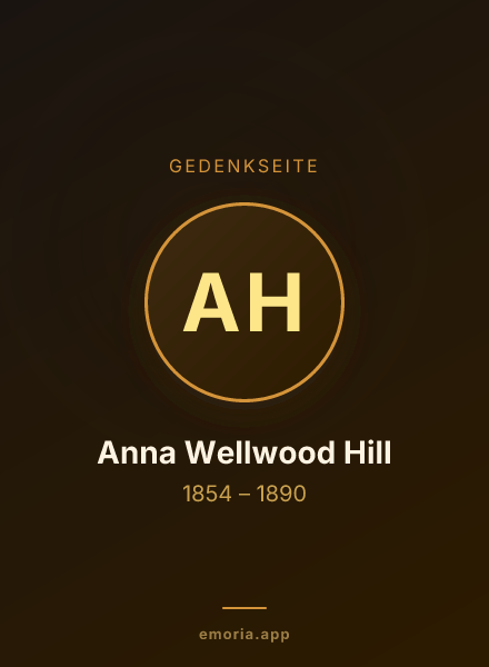 Gedenkportrait von Anna Wellwood Hill