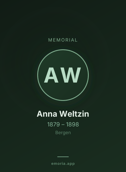 Memorial portrait of Anna Weltzin