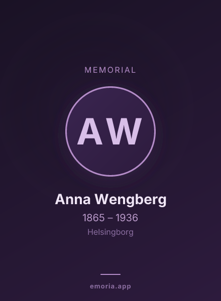 Memorial portrait of Anna Wengberg