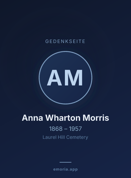 Gedenkportrait von Anna Wharton Morris