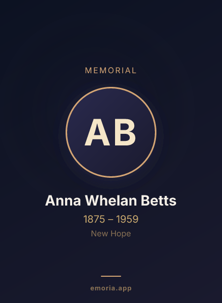 Memorial portrait of Anna Whelan Betts