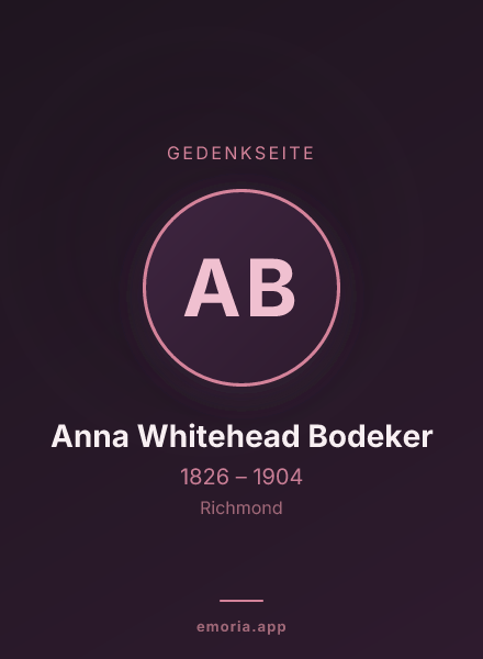 Gedenkportrait von Anna Whitehead Bodeker