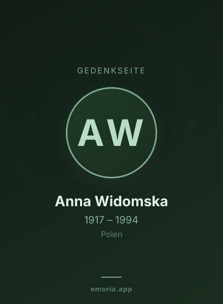 Gedenkportrait von Anna Widomska