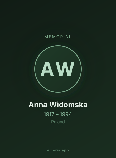 Memorial portrait of Anna Widomska