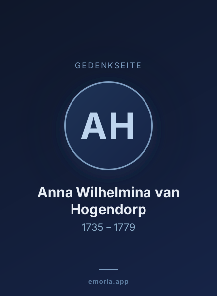 Gedenkportrait von Anna Wilhelmina van Hogendorp