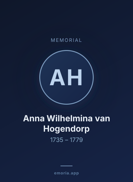Memorial portrait of Anna Wilhelmina van Hogendorp