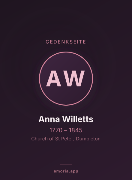 Gedenkportrait von Anna Willetts