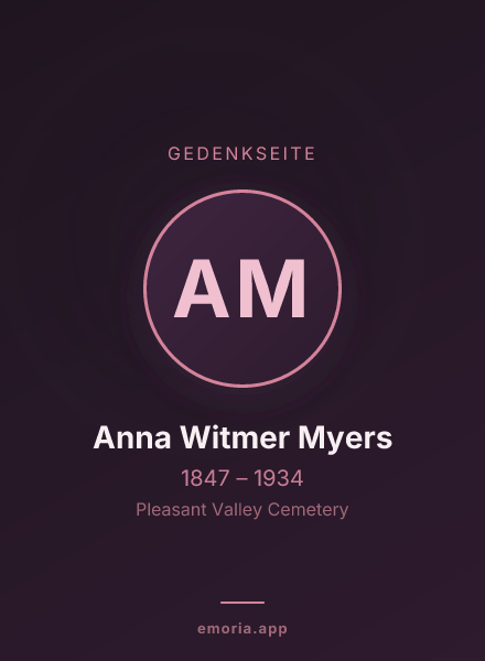 Gedenkportrait von Anna Witmer Myers