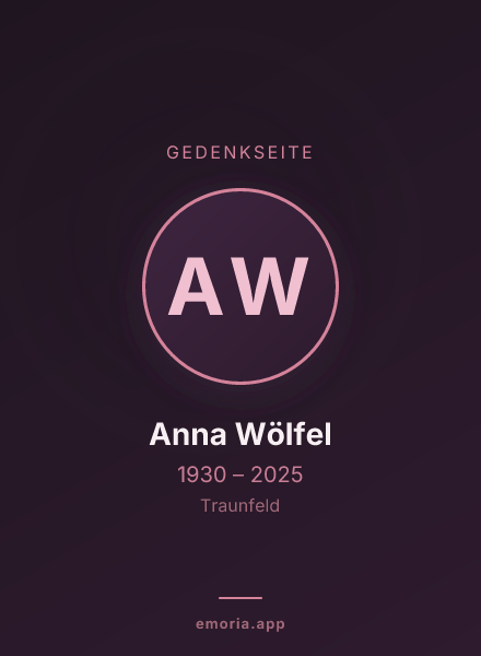 Gedenkportrait von Anna Wölfel