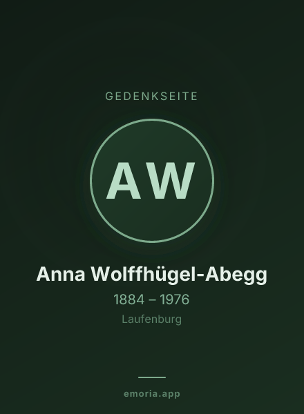 Gedenkportrait von Anna Wolffhügel-Abegg