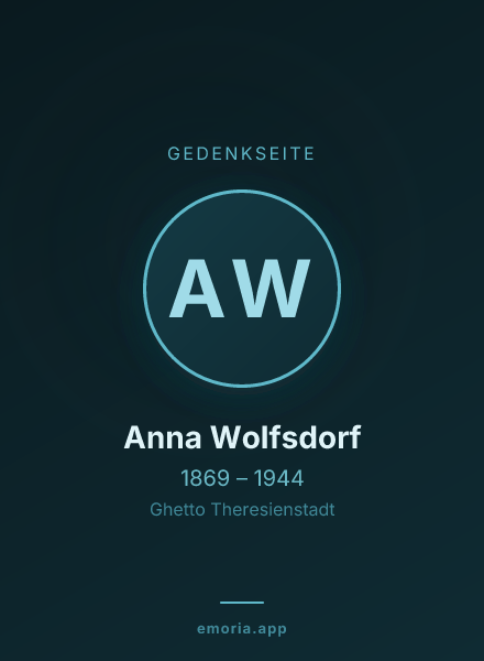Gedenkportrait von Anna Wolfsdorf