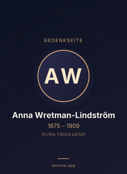 Gedenkportrait von Anna Wretman-Lindström