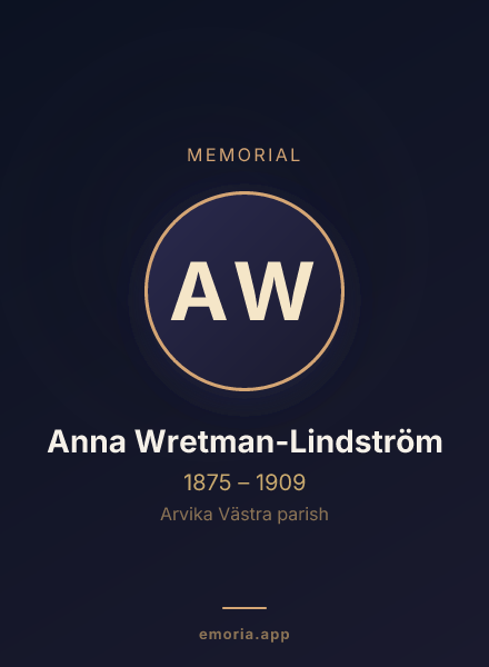 Memorial portrait of Anna Wretman-Lindström