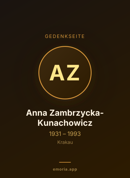 Gedenkportrait von Anna Zambrzycka-Kunachowicz