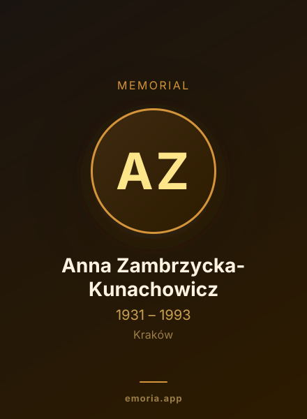 Memorial portrait of Anna Zambrzycka-Kunachowicz