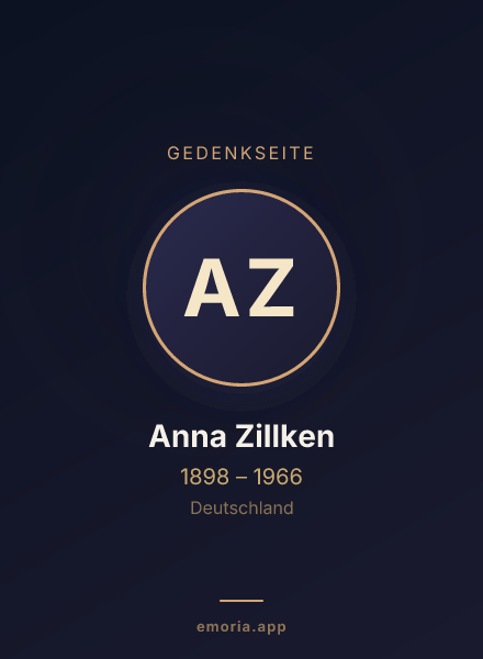 Gedenkportrait von Anna Zillken