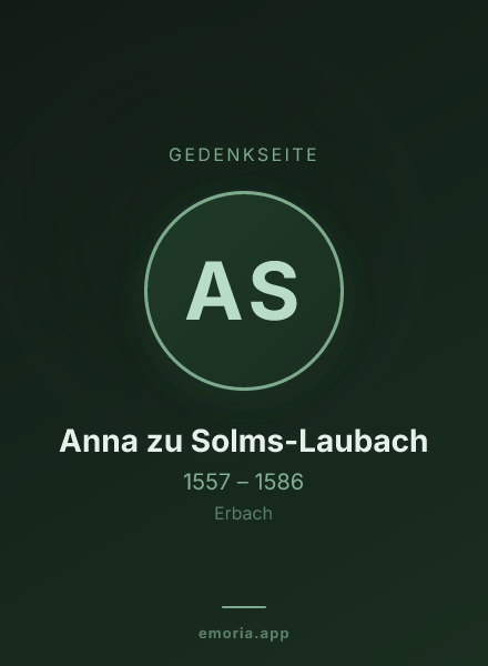 Gedenkportrait von Anna zu Solms-Laubach