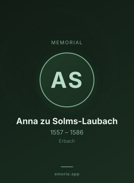 Memorial portrait of Anna zu Solms-Laubach