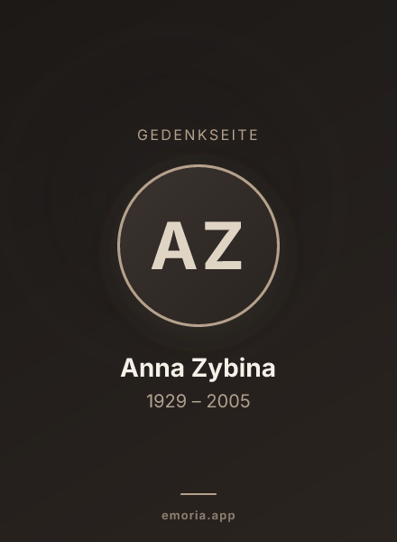 Gedenkportrait von Anna Zybina