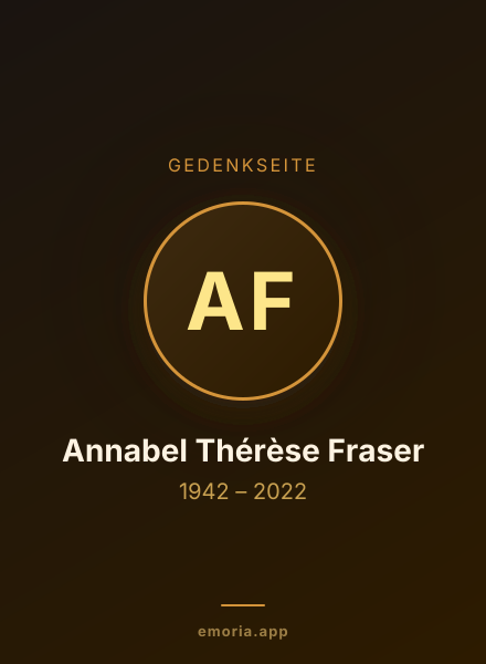 Gedenkportrait von Annabel Thérèse Fraser