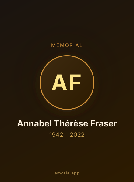 Memorial portrait of Annabel Thérèse Fraser