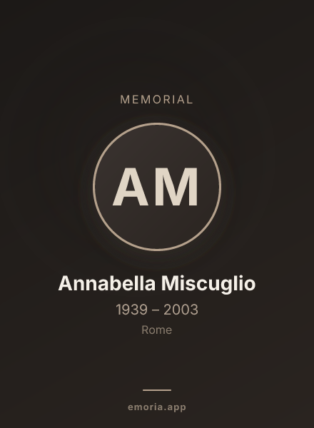 Memorial portrait of Annabella Miscuglio
